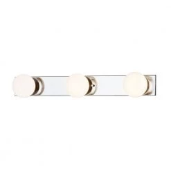 3 Polished Chrome, Clear with Opal Backing Light LED Wall Sconce by Justice Design