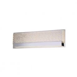 Acryluxe Alloy 14 in. Polished Chrome LED Wall Sconce with Up and Downlight Linear and Clear Bubble Acrylic Shade by Justice Design