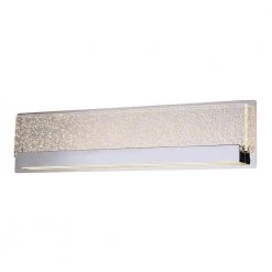 Acryluxe Alloy 24 in. Polished Chrome LED Wall Sconce with Up and Downlight Linear and Clear Bubble Acrylic Shade by Justice Design