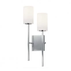 Fusion Rise 12 in. Polished Chrome LED Wall Sconce with Opal Glass Shade by Justice Design