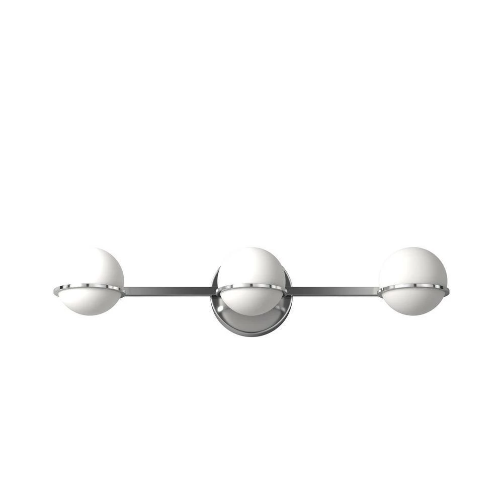 Fusion Centric 23 in. 3-Light Polished Chrome Vanity Light Bar with Opal Glass Shade by Justice Design 10 Fusion Centric 23 in. 3-Light Polished Chrome Vanity Light Bar with Opal Glass Shade by Justice Design - Image 8