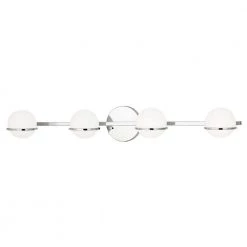 Fusion Centric 32 in. 4-Light Polished Chrome Vanity Light Bar with Opal Glass Shade by Justice Design