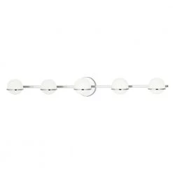 Fusion Centric 41 in. 5-Light Polished Chrome Vanity Light Bar with Opal Glass Shade by Justice Design