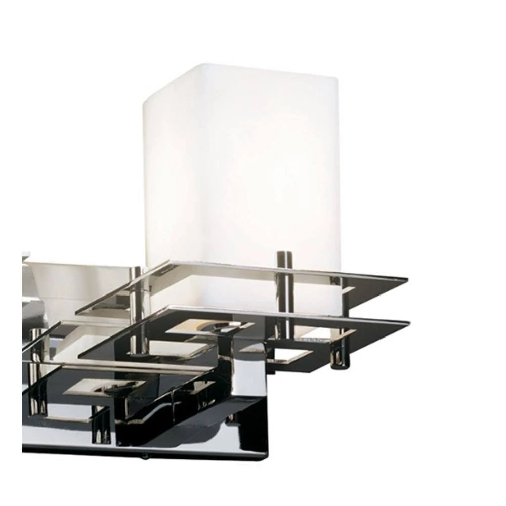 Fusion Metropolis Family Polished Chrome Bath Light with Frosted Opal Artisan Glass Shade by Justice Design 4 Fusion Metropolis Family Polished Chrome Bath Light with Frosted Opal Artisan Glass Shade by Justice Design - Image 2