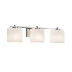 Fusion Era 3-Light Polished Chrome Bath Light with Opal Shade by Justice Design