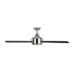 TOB by Thomas O'Brien Aerotour 56 in. Integrated LED Indoor Polished Nickel Ceiling Fan with DC Motor and Remote Control by Monte Carlo -Justice Design Sales polished nickel with dark mahogany blades monte carlo ceiling fans with lights 3tar56pndmd 1d 1000