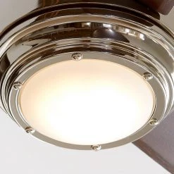 TOB by Thomas O'Brien Aerotour 56 in. Integrated LED Indoor Polished Nickel Ceiling Fan with DC Motor and Remote Control by Monte Carlo -Justice Design Sales polished nickel with dark mahogany blades monte carlo ceiling fans with lights 3tar56pndmd 66 1000