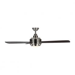 TOB by Thomas O'Brien Aerotour 56 in. Integrated LED Indoor Polished Nickel Ceiling Fan with DC Motor and Remote Control by Monte Carlo -Justice Design Sales polished nickel with dark mahogany blades monte carlo ceiling fans with lights 3tar56pndmd c3 1000