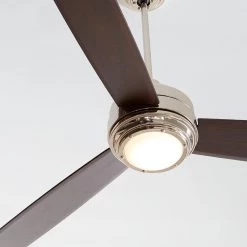 TOB by Thomas O'Brien Aerotour 56 in. Integrated LED Indoor Polished Nickel Ceiling Fan with DC Motor and Remote Control by Monte Carlo -Justice Design Sales polished nickel with dark mahogany blades monte carlo ceiling fans with lights 3tar56pndmd d4 1000