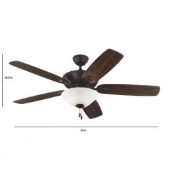 Colony Max Plus 52 in. Indoor/Outdoor Roman Bronze Ceiling Fan with Light Kit by Monte Carlo -Justice Design Sales roman bronze monte carlo ceiling fans with lights 5com52rbd v1 4f 1000