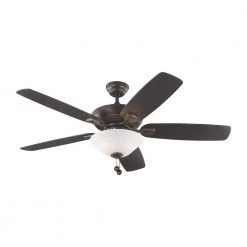 Colony Max Plus 52 in. Indoor/Outdoor Roman Bronze Ceiling Fan with Light Kit by Monte Carlo -Justice Design Sales roman bronze monte carlo ceiling fans with lights 5com52rbd v1 c3 1000