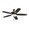 Colony Super Max Plus 60 in. Indoor/Outdoor Roman Bronze Ceiling Fan with Light Kit by Monte Carlo -Justice Design Sales roman bronze monte carlo ceiling fans with lights 5csm60rbd v1 64 1000