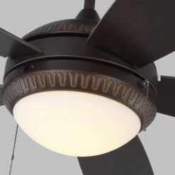 Discus Ornate 52 in. LED Indoor Roman Bronze Ceiling Fan by Monte Carlo -Justice Design Sales roman bronze monte carlo ceiling fans with lights 5dio52rbd 40 1000