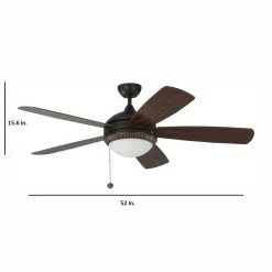 Discus Ornate 52 in. LED Indoor Roman Bronze Ceiling Fan by Monte Carlo -Justice Design Sales roman bronze monte carlo ceiling fans with lights 5dio52rbd 4f 1000