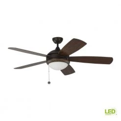 Discus Ornate 52 in. LED Indoor Roman Bronze Ceiling Fan by Monte Carlo -Justice Design Sales roman bronze monte carlo ceiling fans with lights 5dio52rbd c3 1000