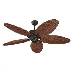 Cruise 52 in. Indoor/Outdoor Roman Bronze Ceiling Fan with American Walnut Palm Leaf Blades by Monte Carlo