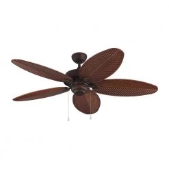 Cruise 52 in. Indoor/Outdoor Roman Bronze Ceiling Fan with American Walnut Palm Leaf Blades by Monte Carlo -Justice Design Sales roman bronze with american walnut blades monte carlo ceiling fans without lights 5cu52rb 76 1000