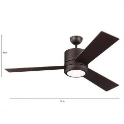 Vision Max 56 in. Integrated LED Indoor/Outdoor Roman Bronze Ceiling Fan with Bronze Blades and Wall Switch Control by Monte Carlo 17 Vision Max 56 in. Integrated LED Indoor/Outdoor Roman Bronze Ceiling Fan with Bronze Blades and Wall Switch Control by Monte Carlo -Justice Design Sales roman bronze with bronze blades monte carlo ceiling fans with lights 3vnmr56rbd v1 4f 1000