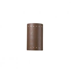 Ambiance Collection 1-Light Rust Patina Solar LED Outdoor Wall Lantern Sconce by Justice Design