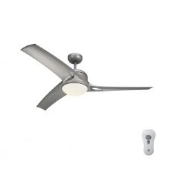 Mach One 52 in. Integrated LED Indoor Titanium Ceiling Fan with Titanium ABS Blades and Remote Control by Monte Carlo