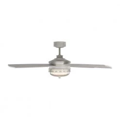 Lemont 56 in. Integrated LED Indoor Washed Grey Ceiling Fan with Washed Grey Blades and Remote Control by Monte Carlo -Justice Design Sales washed grey with washed grey blades monte carlo ceiling fans with lights 4lmr56wgrd c3 1000