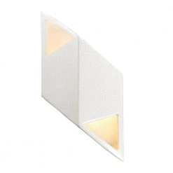 Ambiance Small Rhomboid 12-Watt White Crackle Integrated LED Ceramic Wall Sconce by Justice Design